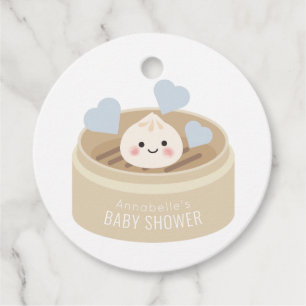 Little Dumpling Baby Shower Blue Tack Gåvor Etiketter
