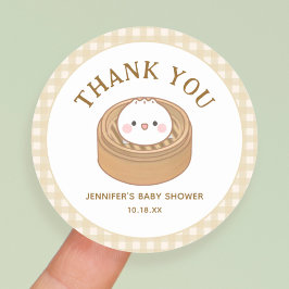 Little Dumpling Baby Shower Tack Runt Klistermärke