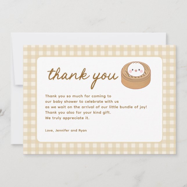 Little Dumpling Bao Baby Shower Tack Kort (Framsida)