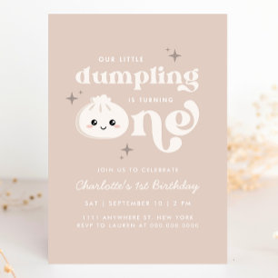 Little Dumpling Bao Dim Sum First Birthday Inbjudningar