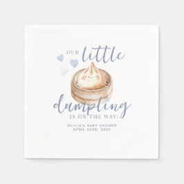 Little Dumpling Blue Watercolor Baby Shower Napkin Pappersservett