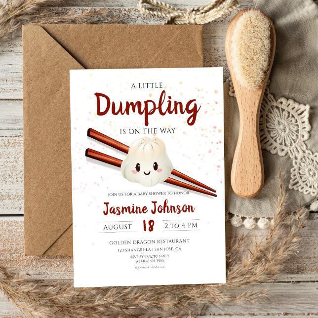 Little Dumpling Cute China Chopstick Baby Shower Inbjudningar (Skapare uppladdad)