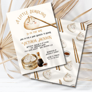 Little Dumpling Dim Sum Gender Neutral Baby Shower Inbjudningar