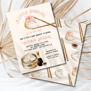 Little Dumpling Dim Sum Girl Baby Shower Inbjudningar