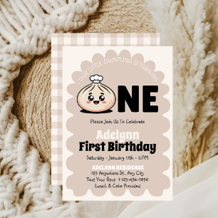 Little Dumpling Girl 1st Birthday Party Inbjudningar