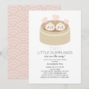 "Little Dumpling Girl Twillingars Baby Shower-inbj Inbjudningar