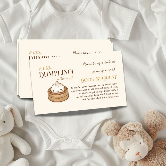 Little Dumpling Kawaii Baby Shower Bok-begäran Tilläggskort (Skapare uppladdad)