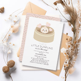 Little Dumpling Rosa Baby Shower Inbjudningar