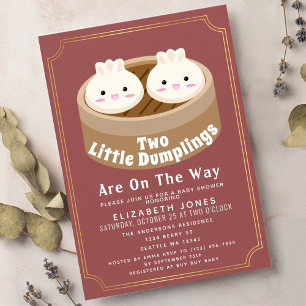 Little Dumpling Twillingars Baby Shower Inbjudningar