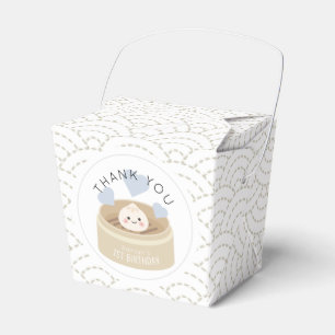Little Dumpling White Blue Boy Birthday Presentaskar