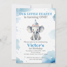 Little Elephant 1st Birthday Inbjudningar