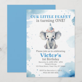 Little Elephant 1st Birthday Inbjudningar