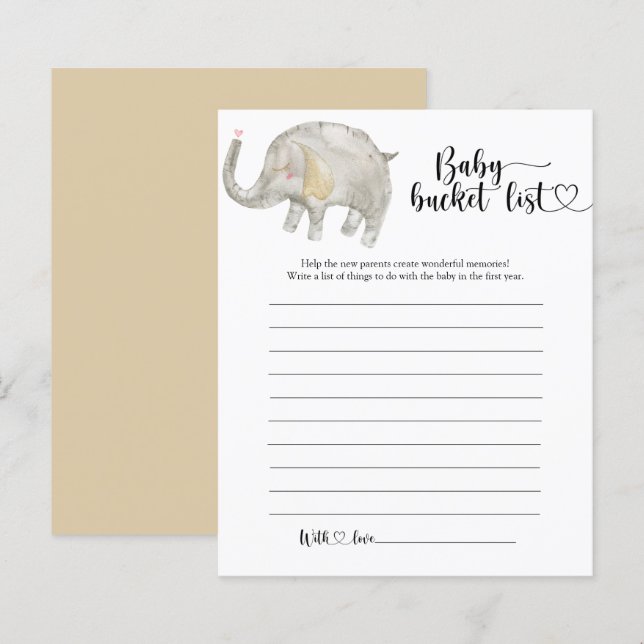 Little Elephant Baby bucket-lista (Fram/baksida)