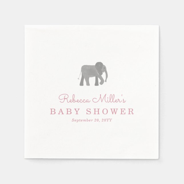 Little Elephant Baby Shower Pappersservett (Framsidan)