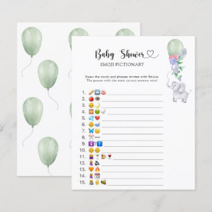 Little Elephant babyduschen emoji Pictionary-spel