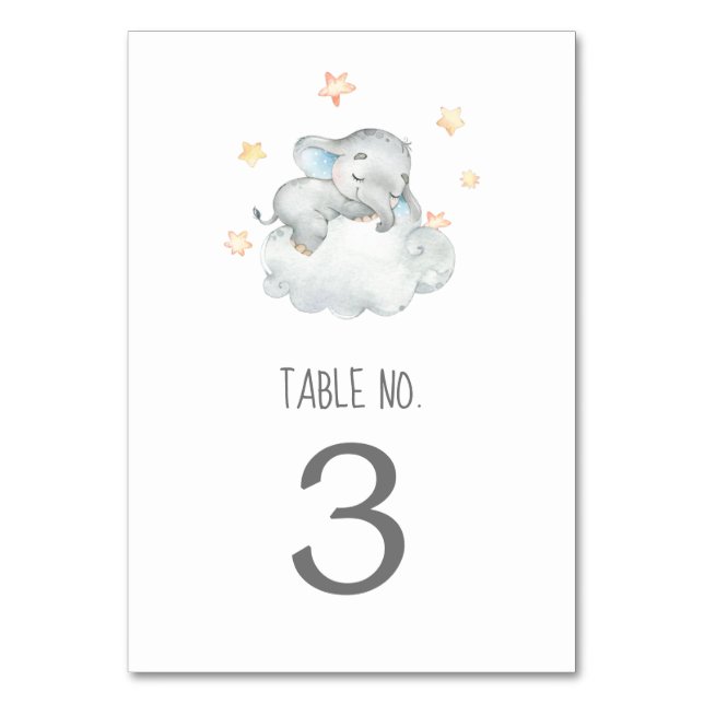 Little Elephant Boy Baby Shower Bordsnummer (Framsidan)