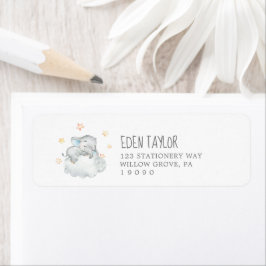 Little Elephant Boy Baby Shower Returadress Etikett