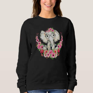 Little Elephant Cute Blommigt Animal Kids Girls Bo T Shirt
