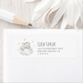 Little Elephant Girl Baby Shower Returadress Returadress Etikett