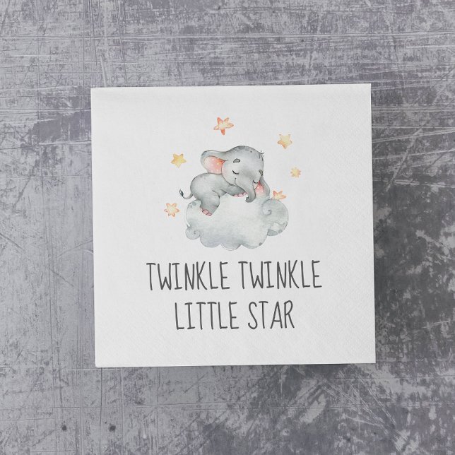 Little Elephant Girl Twinkle Twinkle Little Star Pappersservett (Skapare uppladdad)