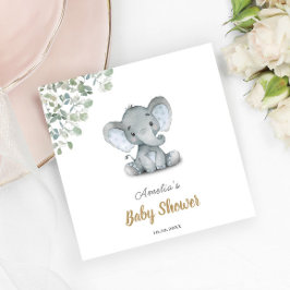 Little Elephant Greenery Baby Shower Pappersservett