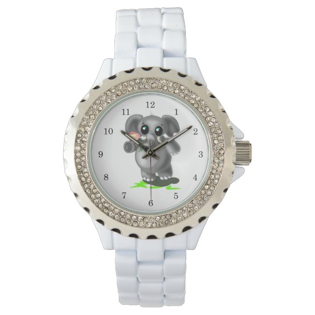 Little Elephant med Flower Watch Gift Armbandsur (Framsida)