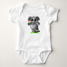Little Elephant med Flowers Baby Bodykostym