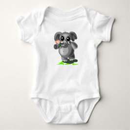 Little Elephant med Flowers Baby Bodykostym T-shirt