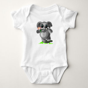 Little Elephant med Flowers Baby Bodykostym T-shirt