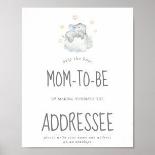 Little Elephant Pojke Adress och Kuvert Poster