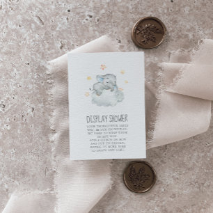 Little Elephant Pojke Baby Shower Display Dusch Tilläggskort