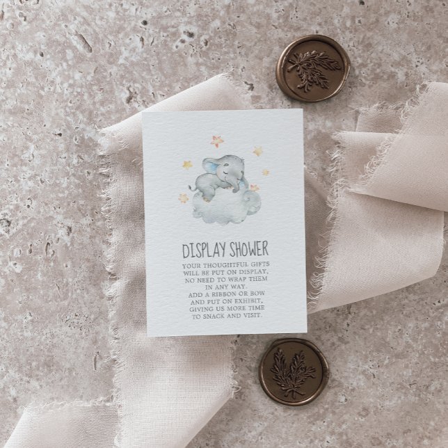 Little Elephant Pojke Baby Shower Display Dusch Tilläggskort (Skapare uppladdad)