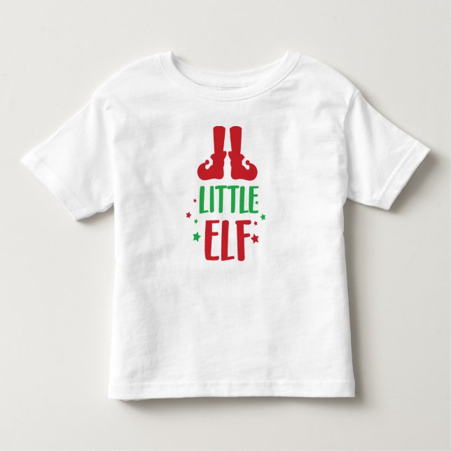 Little Elf, Elf Shoes, Stars, jul, Julafton T Shirt (Framsida)
