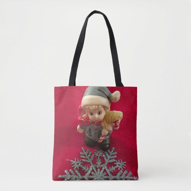 Little Elf jul Tote Bag Tygkasse (Framsida)