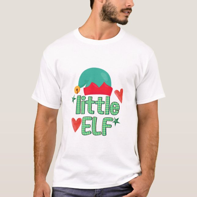Little Elf Julafton Gift T-Shirt (Framsida)