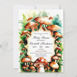 Little Enchanted Mushroom Baby Shower Inbjudningar