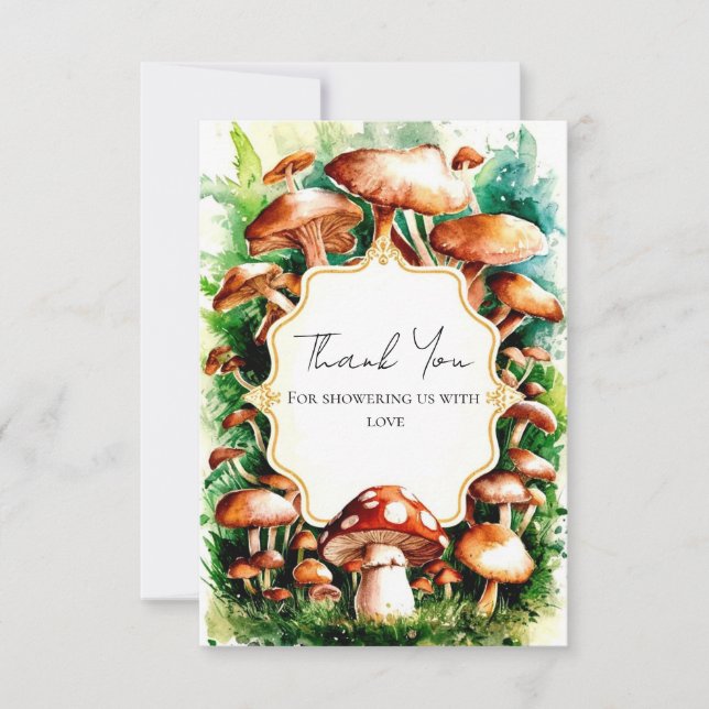 Little Enchanted Mushroom Baby Shower Tack Kort (Framsida)