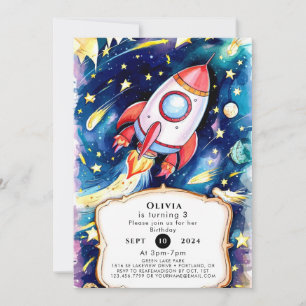 Little Enchanted Rocket Birthday Inbjudningar