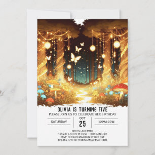 Little Enchanted Woodland Digital Birthday Inbjudningar