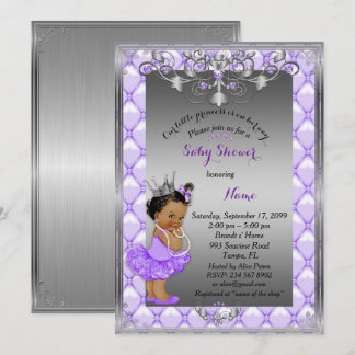 Little etnic Princess, Baby Shower Inbjudan, silve Inbjudningar