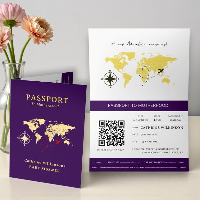 little explorer Baby Shower Passport Card Meddelande (Skapare uppladdad)