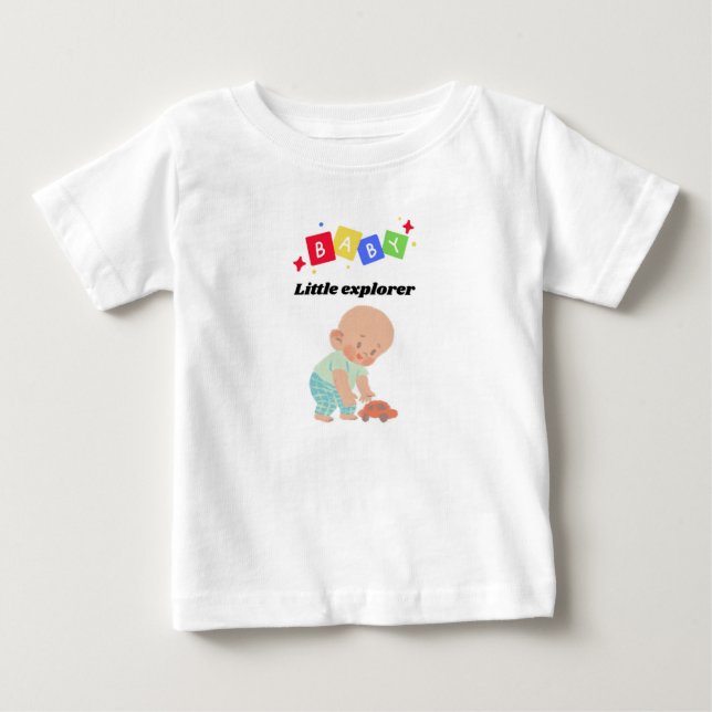 🌍 Little Explorer - Cute Baby T-Shirt (Framsida)