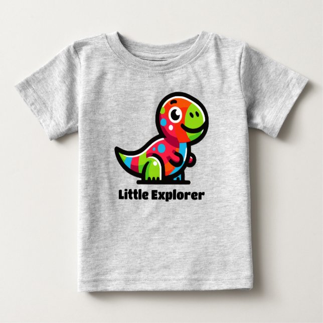 Little Explorer Dinosaur Småbarn T-Shirt Colorful (Framsida)