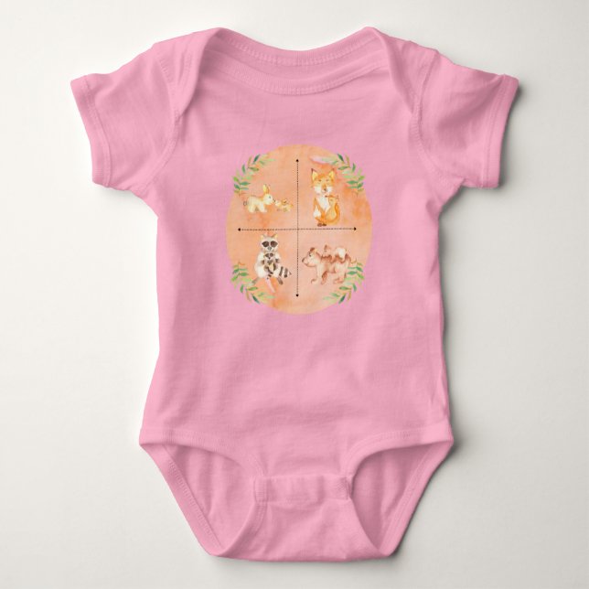 Little Explorer Mom & Baby Animals Baby Bodysuit T Shirt (Framsida)