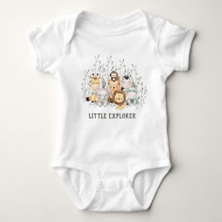 Little Explorer Safari Animals Baby Shower T Shirt