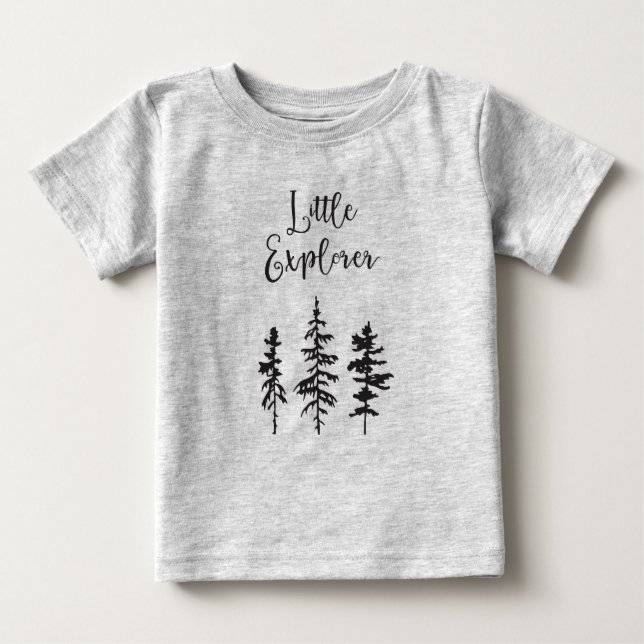 Little Explorer, Woodland Träd Baby Shirt T Shirt (Framsida)