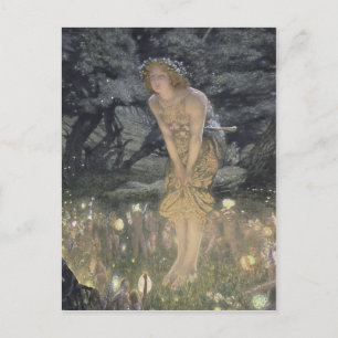 Little Fairy Angel and Girl Vykort