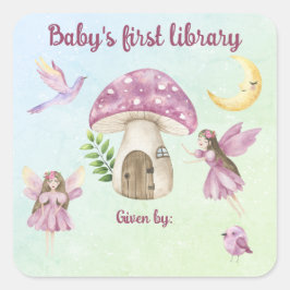 Little Fairy Baby's first library Fyrkantigt Klistermärke