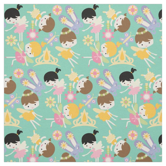 Little Fairy Ballerinas Fabric Tyg (Provkarta)