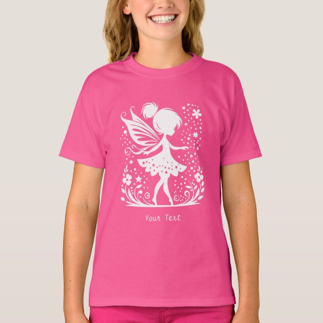 Little Fairy Blommigt Girl T-Shirt (Framsida)